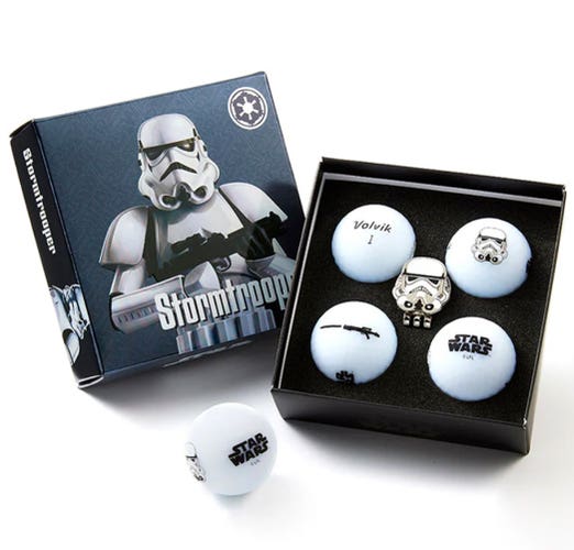 Volvik Vivid Soft Golf Balls (Storm Trooper, White, 4pk) Star Wars Gift Set NEW