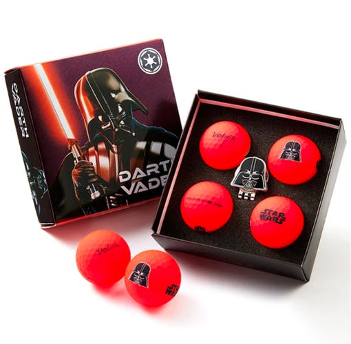 Volvik Vivid Soft Golf Balls (Darth Vader, Red, 4pk) Star Wars Gift Set NEW