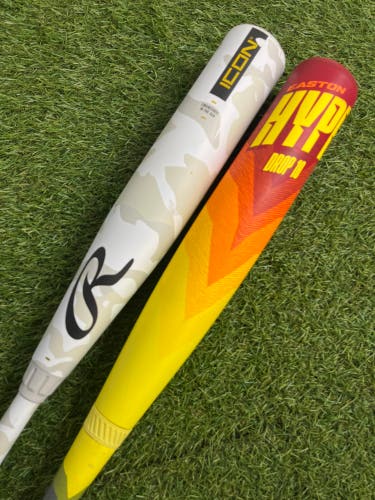 Easton Hype Fire 2024 + Rawlings Icon 2025 USSSA Value Combo (-10)