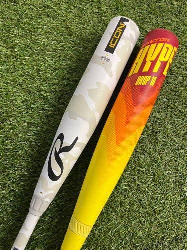 Easton Hype Fire 2024 + Rawlings Icon 2025 USSSA Value Combo (-10)