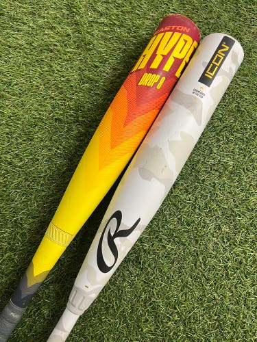Easton Hype Fire 2024 + Rawlings Icon 2025 USSSA Value Combo (-8)