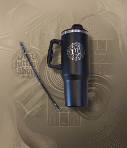 Just Hittin' Shots Black Stainless Steel 40 Oz Tumbler with Straw (New)