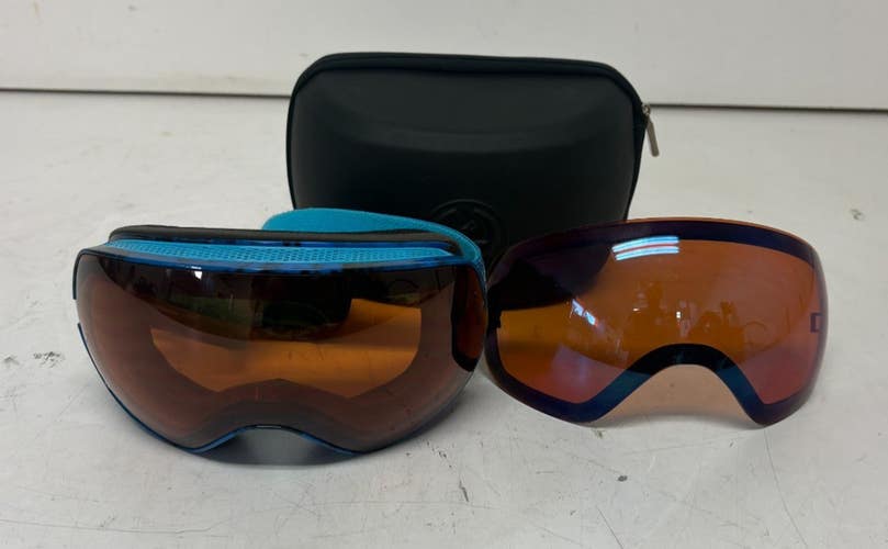 Dragon Alliance X1 Ski/Snowboard Goggles Blue 2x Orange Lenses & Case GREAT