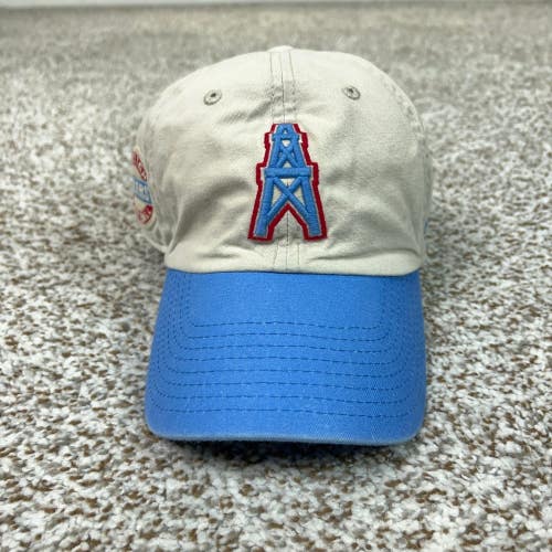 Houston Oilers Hat Mens One Size Tan Blue Casual Football NFL Retro Embroidery