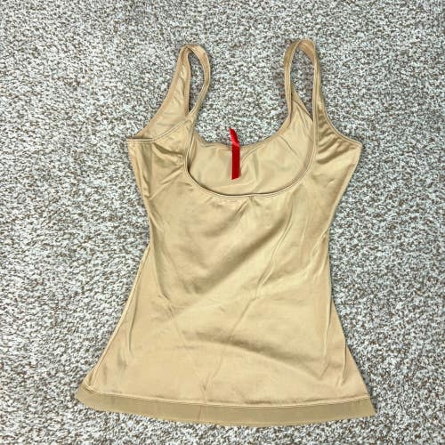 Spanx Tank Top Womens Medium Tan Layering Smoothing Stretch Shapewear Camisole