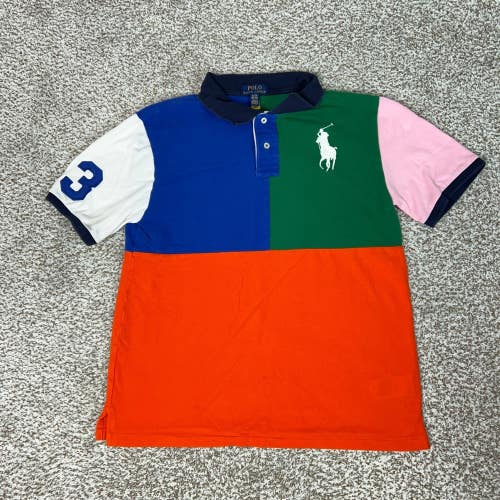 Polo Ralph Lauren Shirt Boys XL Casual Colorblock Big Pony Preppy Polo Youth