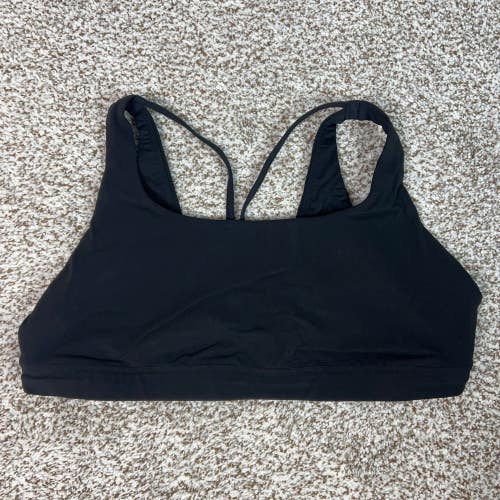 Athleta Sports Bra Womens 2X Black Gym Strappy Activewear Yoga Workout Basic