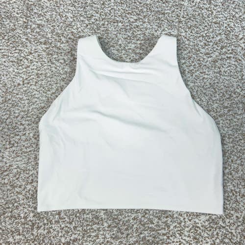 Athleta Tank Top Womens Medium White Workout Activewear Racerback Cropped Bra