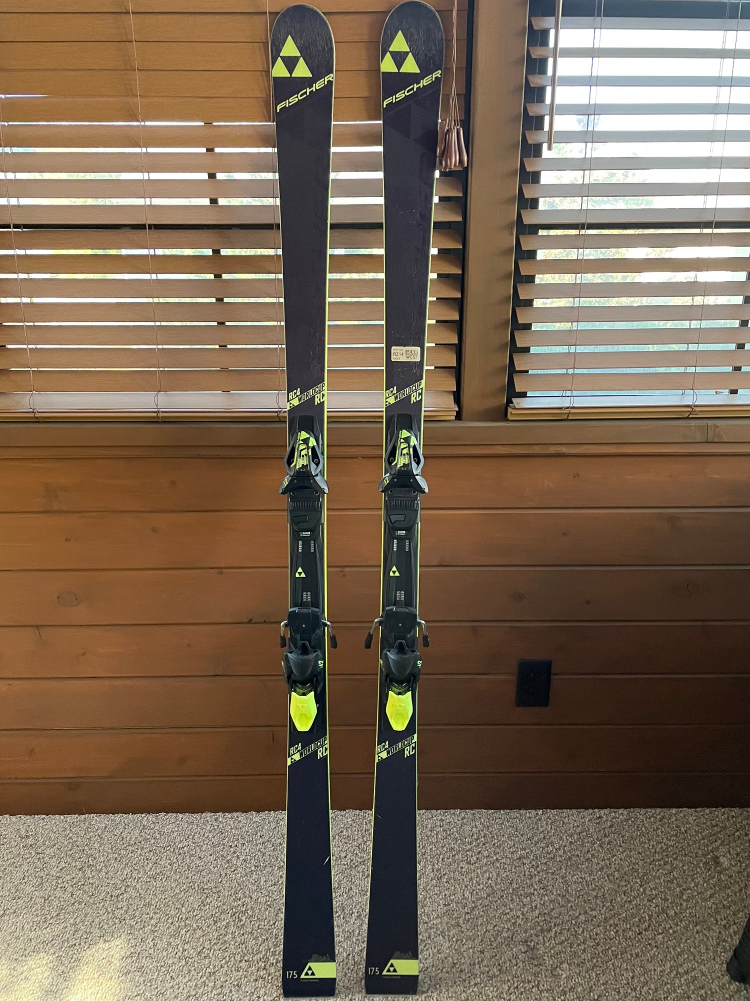 Fischer 175 cm Racing RC4 WC RC Skis With Bindings Max Din 12