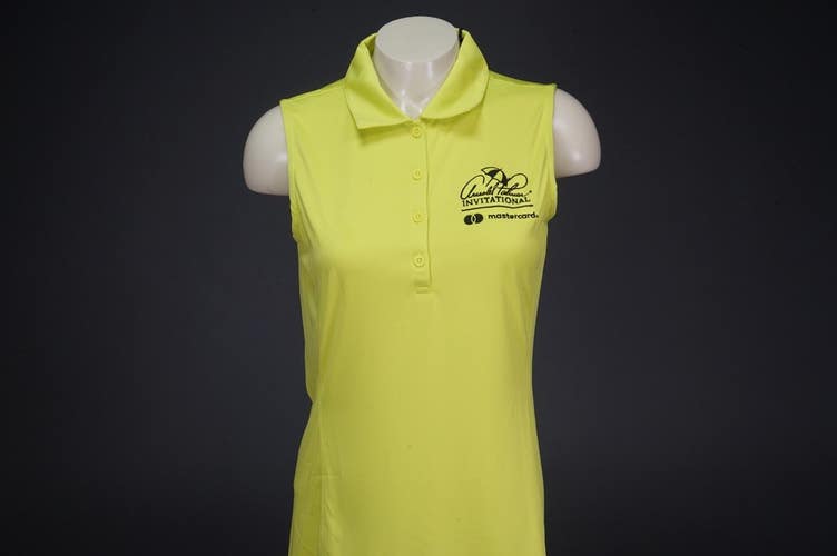 ARNOLD PALMER INVITATIONAL API CHARTREUSE YELLOW EP GOLF COLLARED TANK WOMENS M
