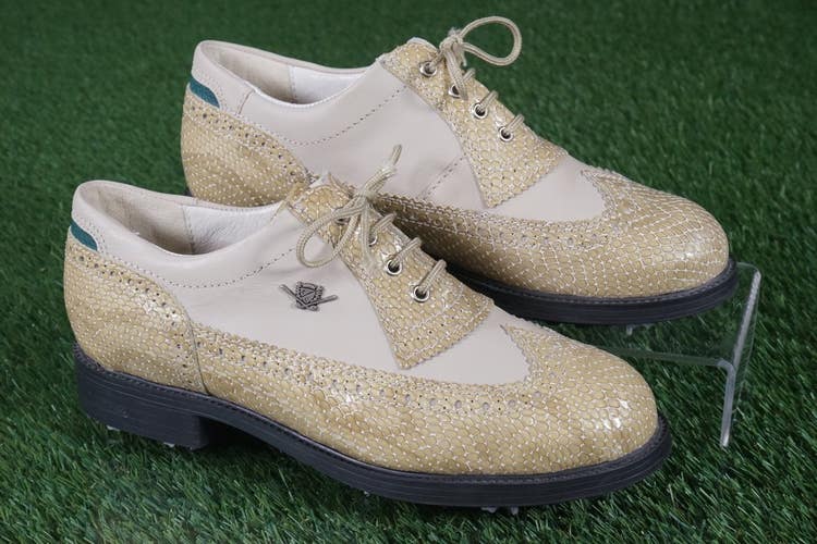 COPENHAGEN LADIES WOMEN'S GOLF SHOES CLEATS, TAN, EU 37.5 ~ L@@K!!