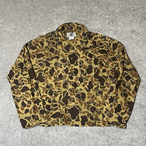 Vintage Black Sheep Camo Hunting Button Down Shirt Jacket Mens Size XL