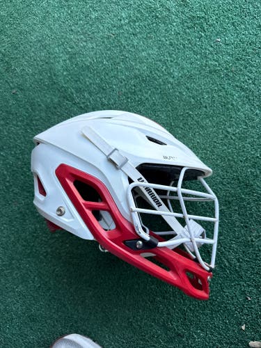 White & Red Adult Warrior Burn Helmet (Used) | Large