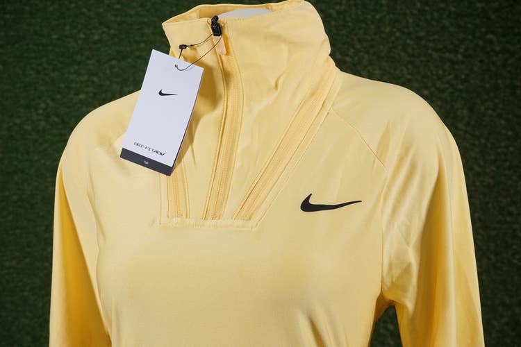 WOMENS SMALL TALL NIKE DRI-FIT ADV TOUR 1/4 ZIP GOLF HOODIE TOPAZ GOLD, NWT