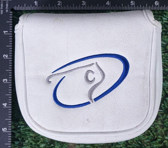 GLOBAL GOLF MALLET PUTTER HEADCOVER, WHITE ~ L@@K!!