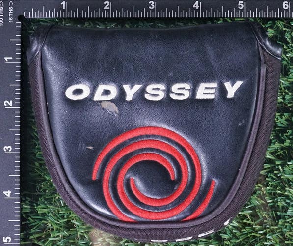ODYSSEY MALLET PUTTER VINTAGE HEADCOVER, BLACK ~ L@@K!!