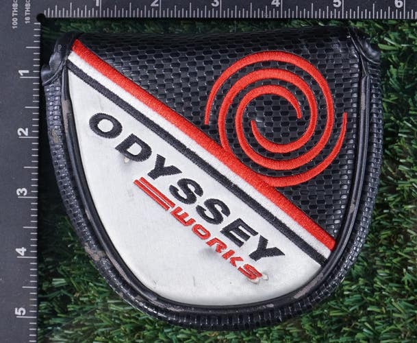 ODYSSEY WORKS MALLET PUTTER HEADCOVER, BLACK / GREY / RED ~ L@@K!!