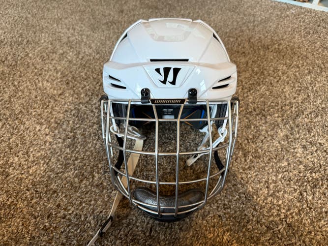 Warrior Krown PX3 Hockey Helmet w/ Krown Cage | Senior Large | White | Lightly Used