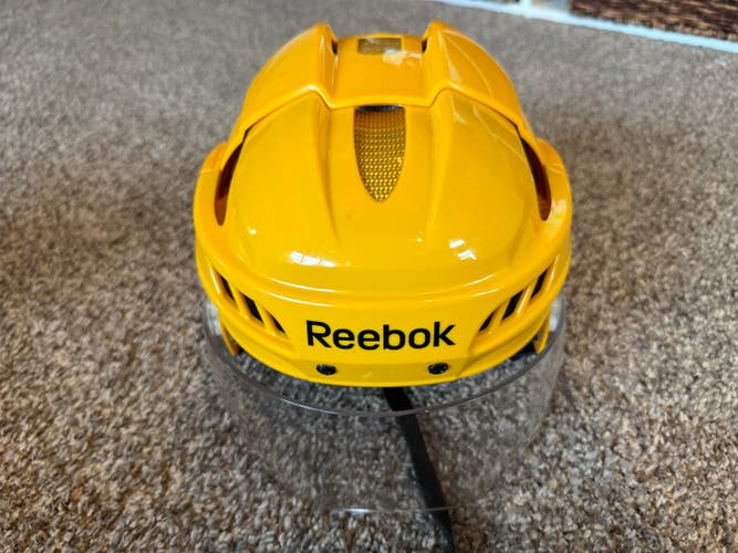 Reebok 11K Hockey Helmet w/ Oakley Aviator Visor | Senior Large | Yellow | Pro Stock | Unused