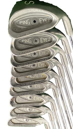 Ping Eye2 Iron Set 3-PW,SW Black Dot RH Men's Stiff Steel 5i 37.5" Nice Grips