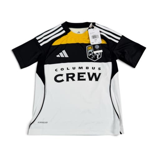 XS Kids Unisex Adidas Jersey (New) Adidas Columbus Crew MLS Soccer Jersey JI7339 white black gold