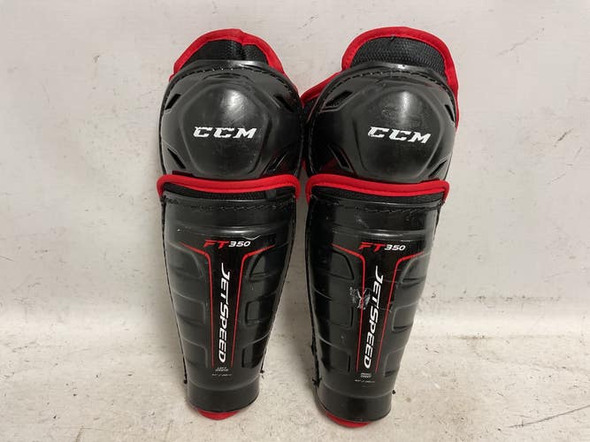 Used CCM JETSPEED FT350 Junior Shin Guards Black And Red 10" 11855-S000211360