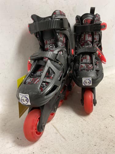 Used RollerDerby ADJ 12-2 Junior Rec Fitness Skates Red Adjustable 11855-S000211555