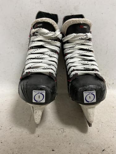 Used Bauer VAPOR X400 Junior Hockey Skate White/Black/Red Junior 01 11855-S000211554