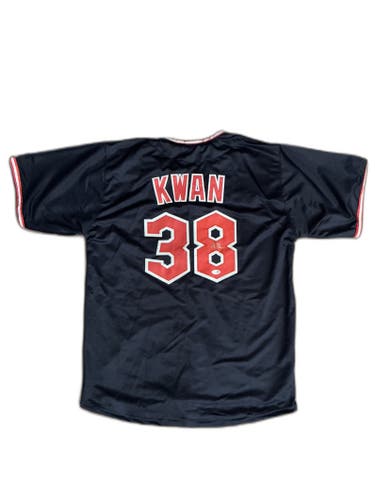 Steven Kwan Autographed Signed Guardians #38 Jersey XL MLB JSA COA Gold Glove