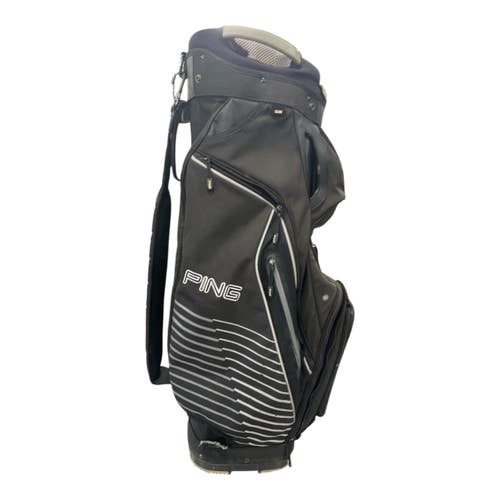 Used Ping 15 WAY Mens Cart Bag Tan And Black 11735-S000368455