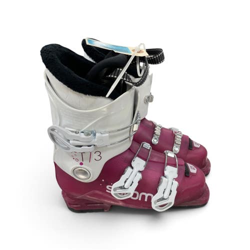 Used Salomon T/3 Girls DH Ski Boot Pink 235 MP - J05.5 - W06.5 11735-S000368163