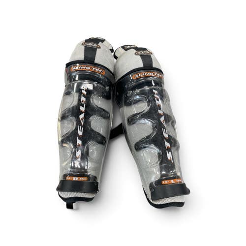 Used Easton STEALTH SLINGTEC Senior Shin Guards Silver 15" 11735-S000369683