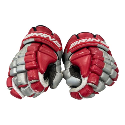 Used Brine DEFT Lacrosse Gloves Mens Red 15" 11735-S000366103
