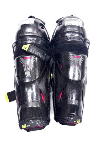 Used Bauer 3X Junior Shin Guards Black 11" 11860-S000317266