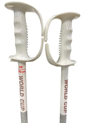 Used WORLD CUP Womens DH Ski Pole White 115 cm / 46 in 11735-S000361251