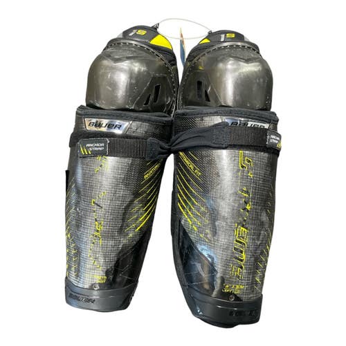 Used Bauer SUPREME Senior Shin Guards Black 13" 11735-S000370091