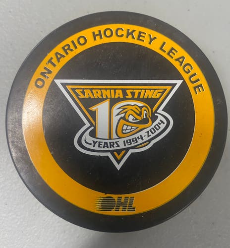 Sarnia Sting puck 10th Anniversary OHL