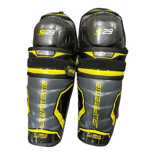Used Bauer S29 SUPREME Junior Shin Guards Black 11" 11735-S000370071