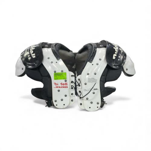 Used Riddell WARRIOR IIIX FB Shoulder Pads White XS 11735-S000356440