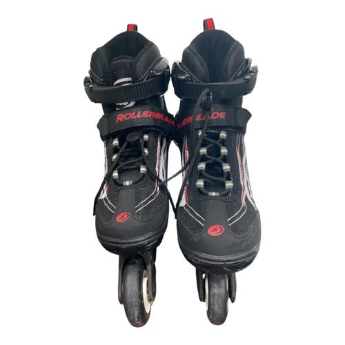 Used Rollerblade SPITFIRE Junior Rec Fitness Skates Black Adjustable 11735-S000369612