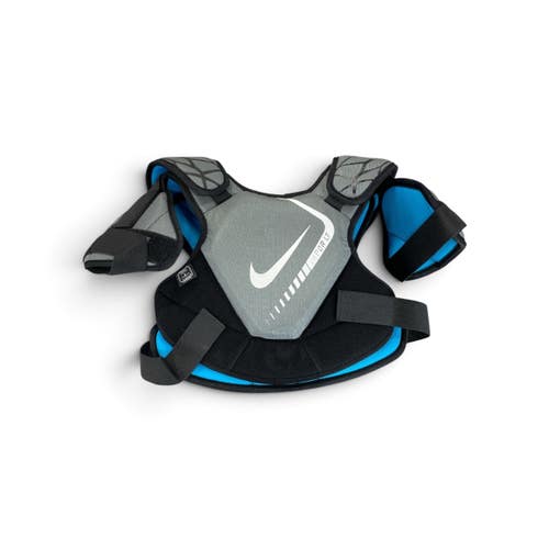 Used Nike VAPOR LT Lacrosse Shoulder Pads Black And Carolina Blue XL 11735-S000370305