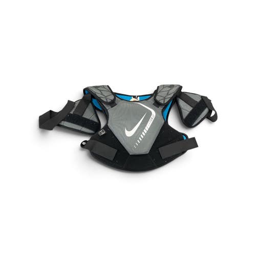 Used Nike VAPOR LT Lacrosse Shoulder Pads Black And Carolina Blue LG 11735-S000370304