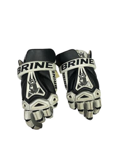 Used Brine KING Lacrosse Gloves Junior White MD 11735-S000366228