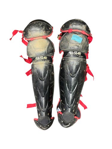 Used All-Star LG22WPRO Catchers Leg Guards Black Adult 11735-S000363041