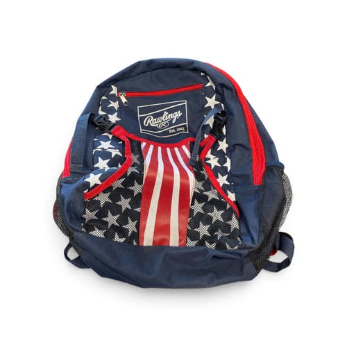 Used Rawlings BACKPACK BB/SB Player Backpack White/Red/Navy 11735-S000370207