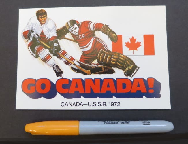 1972 Go Canada! Summit Series Hockey Postcard - Canada U.S.S.R. Series