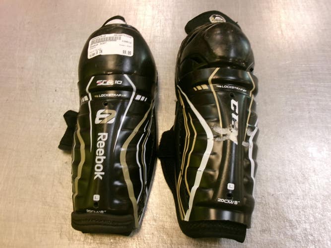 Used Reebok SC87 Youth Shin Guards Black 8" 11339-S000207916