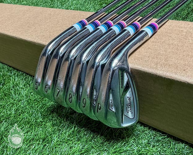 Used RH Titleist 718 AP2 Forged Irons 5-PW AMT Black S300 Stiff Steel Golf Set