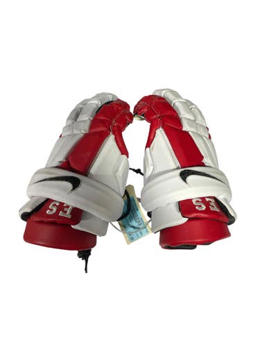 Used LACROSE GLOVES Lacrosse Gloves Junior White/Black/Red 10" 11735-S000364136