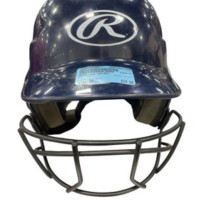 Used Rawlings HELMET Batting Helmet w/Mask Navy Blue SM 11735-S000359360